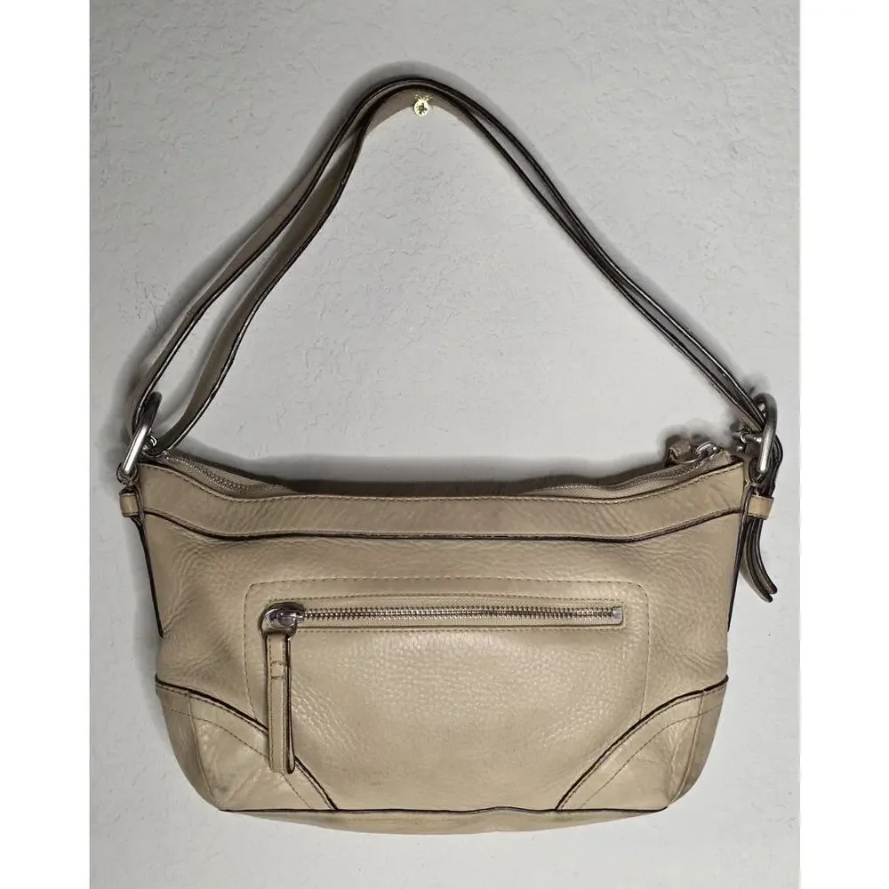 VINTAGE COACH F12321 MADISON TAN PEBBLE LEATHER SHOULDER BAG OLD SCHOOL LOOK Y2K